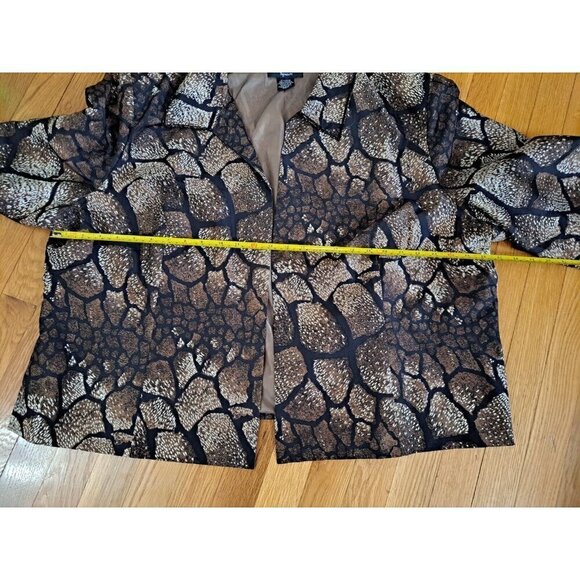Russell Kemp Animal Print Silk Beaded Blazer Jacket 3XL Lagenlook Career Office - Picture 9 of 12